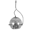 GloboStar® GLASSO 60928 Μοντέρνο Κρεμαστό Φωτιστικό Μπάλα Μονόφωτο 1 x E27 IP20 Ασημί Γυαλί με Ασημί Μέταλλο - Μ27 x Π27 x Υ52cm