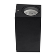 GloboStar® BURANO 60616 Φωτιστικό Τοίχου - Απλίκα Αρχιτεκτονικού Φωτισμού Εξωτερικού Χώρου Up & Down Αλουμινίου με Ντουί 2 x GU10 AC 220-240V Αδιάβροχο IP65 L15 x W8 x H6.8cm - Μαύρο -  5 Years Warranty