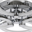 GloboStar® ROYAL-R 61324 Φωτιστικό Οροφής Design LED CCT 135W 16200lm 360° AC 220-240V - Εναλλαγή Φωτισμού μέσω Τηλεχειριστηρίου All In One Ψυχρό 6000k+Φυσικό 4500k+Θερμό 2700k Dimmable Μ80.5 x Π59 x Υ12cm - Νίκελ Χρώμιο - 3 Years Warranty