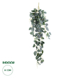 GloboStar® Artificial Garden SATIN POTHOS HANGING BRANCH 20242 Τεχνητό Διακοσμητικό Κρεμαστό Φυτό Ασημένια Άμπελός - Πόθος Υ120cm