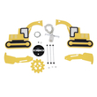 GloboStar® EXCAVATOR 61579 Παιδικό Κρεμαστό Φωτιστικό Φιγούρα Μονόφωτο 1 x E27 IP20 Κίτρινο & Μαύρο Πλαστικό - Μ45 x Π15.5 x Υ27cm