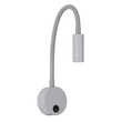 GloboStar® GOOSE 60877 Μοντέρνο Φωτιστικό Τοίχου - Απλίκα Ξενοδοχείου Bed Side LED 3W 300lm 36° AC 220-240V - Reading Light - Μ6.5 x Π15 x Υ24.5cm - Φυσικό Λευκό 4500K - Γκρι Ανθρακί - 3 Xρόνια Εγγύηση