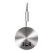 GloboStar® GOOSE 60884 Μοντέρνο Φωτιστικό Τοίχου - Απλίκα Ξενοδοχείου Bed Side LED 6W 600lm 36° & 360° AC 220-240V - Reading Light & 360° Κρυφός Φωτισμός - Φορτιστής USB 3A - Μ15.5 x Π15 x Υ30.5cm - Φυσικό Λευκό 4500K - Ασημί Νίκελ - 3 Xρόνια Εγγύηση