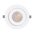 GloboStar® LEXIS JOINT 60989 Χωνευτό LED Κινούμενο Spot Downlight 12W 1140lm 45° AC 220-240V IP44 Φ15.8cm x Υ4.1cm - Στρόγγυλο - Λευκό - Θερμό Λευκό 2700K - Bridgelux Chip - TÜV Certified Driver - 5 Years Warranty