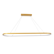 GloboStar® BOLIVAR 61274 Κρεμαστό Φωτιστικό Οροφής Design LED CCT 54W 6210lm 300° AC 220-240V - Εναλλαγή Φωτισμού μέσω Τηλεχειριστηρίου All In One Ψυχρό 6000k+Φυσικό 4500k+Θερμό 2700k Dimmable Μ120 x Π30 x Υ2cm - Χρυσό Βούρτσας - 3 Years Warranty