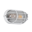 GloboStar® BOATLIGHT 61582 Vintage Industrial Φωτιστικό Τοίχου - Απλίκα - Καραβοχελώνα Εξωτερικού Χώρου Μονόφωτο 1 x E27 AC220-240V Αδιάβροχο IP65 - Σώμα Αλουμινίου & Tempered Glass - Μ21 x Π10.4 x Υ9cm - Λευκό - Οβάλ - 5 Years Warranty