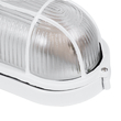 GloboStar® BOATLIGHT 61582 Vintage Industrial Φωτιστικό Τοίχου - Απλίκα - Καραβοχελώνα Εξωτερικού Χώρου Μονόφωτο 1 x E27 AC220-240V Αδιάβροχο IP65 - Σώμα Αλουμινίου & Tempered Glass - Μ21 x Π10.4 x Υ9cm - Λευκό - Οβάλ - 5 Years Warranty