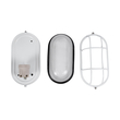 GloboStar® BOATLIGHT 61582 Vintage Industrial Φωτιστικό Τοίχου - Απλίκα - Καραβοχελώνα Εξωτερικού Χώρου Μονόφωτο 1 x E27 AC220-240V Αδιάβροχο IP65 - Σώμα Αλουμινίου & Tempered Glass - Μ21 x Π10.4 x Υ9cm - Λευκό - Οβάλ - 5 Years Warranty