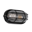 GloboStar® BOATLIGHT 61583 Vintage Industrial Φωτιστικό Τοίχου - Απλίκα - Καραβοχελώνα Εξωτερικού Χώρου Μονόφωτο 1 x E27 AC220-240V Αδιάβροχο IP65 - Σώμα Αλουμινίου & Tempered Glass - Μ21 x Π10.4 x Υ9cm - Μαύρο - Οβάλ - 5 Years Warranty
