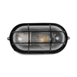 GloboStar® BOATLIGHT 61583 Vintage Industrial Φωτιστικό Τοίχου - Απλίκα - Καραβοχελώνα Εξωτερικού Χώρου Μονόφωτο 1 x E27 AC220-240V Αδιάβροχο IP65 - Σώμα Αλουμινίου & Tempered Glass - Μ21 x Π10.4 x Υ9cm - Μαύρο - Οβάλ - 5 Years Warranty