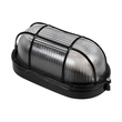 GloboStar® BOATLIGHT 61583 Vintage Industrial Φωτιστικό Τοίχου - Απλίκα - Καραβοχελώνα Εξωτερικού Χώρου Μονόφωτο 1 x E27 AC220-240V Αδιάβροχο IP65 - Σώμα Αλουμινίου & Tempered Glass - Μ21 x Π10.4 x Υ9cm - Μαύρο - Οβάλ - 5 Years Warranty