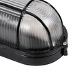 GloboStar® BOATLIGHT 61583 Vintage Industrial Φωτιστικό Τοίχου - Απλίκα - Καραβοχελώνα Εξωτερικού Χώρου Μονόφωτο 1 x E27 AC220-240V Αδιάβροχο IP65 - Σώμα Αλουμινίου & Tempered Glass - Μ21 x Π10.4 x Υ9cm - Μαύρο - Οβάλ - 5 Years Warranty