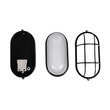 GloboStar® BOATLIGHT 61583 Vintage Industrial Φωτιστικό Τοίχου - Απλίκα - Καραβοχελώνα Εξωτερικού Χώρου Μονόφωτο 1 x E27 AC220-240V Αδιάβροχο IP65 - Σώμα Αλουμινίου & Tempered Glass - Μ21 x Π10.4 x Υ9cm - Μαύρο - Οβάλ - 5 Years Warranty