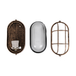 GloboStar® BOATLIGHT 61584 Vintage Industrial Φωτιστικό Τοίχου - Απλίκα - Καραβοχελώνα Εξωτερικού Χώρου Μονόφωτο 1 x E27 AC220-240V Αδιάβροχο IP65 - Σώμα Αλουμινίου & Tempered Glass - Μ21 x Π10.4 x Υ9cm - Αντικέ Μπρονζέ - Οβάλ - 5 Years Warranty