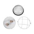 GloboStar® BOATLIGHT 61588 Vintage Industrial Φωτιστικό Τοίχου - Απλίκα - Καραβοχελώνα Εξωτερικού Χώρου Δίφωτο 2 x E27 AC220-240V Αδιάβροχο IP65 - Σώμα Αλουμινίου & Tempered Glass - Φ24 x Υ11cm - Λευκό - Στρόγγυλο - 5 Years Warranty
