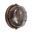 GloboStar® BOATLIGHT 61590 Vintage Industrial Φωτιστικό Τοίχου - Απλίκα - Καραβοχελώνα Εξωτερικού Χώρου Δίφωτο 2 x E27 AC220-240V Αδιάβροχο IP65 - Σώμα Αλουμινίου & Tempered Glass - Φ24 x Υ11cm - Αντικέ Μπρονζέ - Στρόγγυλο - 5 Years Warranty