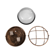 GloboStar® BOATLIGHT 61590 Vintage Industrial Φωτιστικό Τοίχου - Απλίκα - Καραβοχελώνα Εξωτερικού Χώρου Δίφωτο 2 x E27 AC220-240V Αδιάβροχο IP65 - Σώμα Αλουμινίου & Tempered Glass - Φ24 x Υ11cm - Αντικέ Μπρονζέ - Στρόγγυλο - 5 Years Warranty