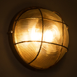 GloboStar® BOATLIGHT 61590 Vintage Industrial Φωτιστικό Τοίχου - Απλίκα - Καραβοχελώνα Εξωτερικού Χώρου Δίφωτο 2 x E27 AC220-240V Αδιάβροχο IP65 - Σώμα Αλουμινίου & Tempered Glass - Φ24 x Υ11cm - Αντικέ Μπρονζέ - Στρόγγυλο - 5 Years Warranty
