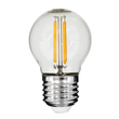 GloboStar® 99004 Λάμπα LED Long Filament E27 G45 Γλομπάκι 4W 400lm 360° AC 220-240V IP20 Φ4.5 x Υ7.5cm Θερμό Λευκό 2700K με Διάφανο Γυαλί - Dimmable - 3 Years Warranty