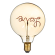 GloboStar® 99253 Λάμπα LED Ultra Thin Soft S Spiral Letter Filament E27 G125 LOVE Γλόμπος 2.4W 204lm 360° AC 220-240V IP20 Φ12.5 x Υ18cm Κόκκινο με Μελί Γυαλί - Dimmable - 3 Χρόνια Εγγύηση
