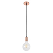 GloboStar® DOUITO 99422 Μοντέρνο Κρεμαστό Φωτιστικό Ανάρτηση Μονόφωτο 1 x E27 IP20 Χάλκινο Μέταλλο - Μ4 x Π4 x Υ110cm