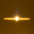 GloboStar® SHANGHAI 01026-B Μοντέρνο Κρεμαστό Φωτιστικό Καμπάνα Μονόφωτο 1 x E27 IP20 Λευκό & Χρυσό Μέταλλο - Μ37 x Π37 x Υ17cm