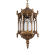 GloboStar® DARCY 01815 Vintage Κρεμαστό Φωτιστικό Ανάρτηση Μονόφωτο 1 x E27 IP20 Μπρούτζινο Μέταλλο με Διάφανο Γυαλί - Μ35 x Π35 x Υ61cm