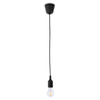 GloboStar® CABLITO 61562 Μοντέρνο Κρεμαστό Φωτιστικό Οροφής Μονόφωτο 1 x E27 Μαύρο Σιλικόνης Ανάρτηση με Υφασμάτινο Καλώδιο Φ4 x Υ110cm