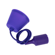 GloboStar® CABLITO 61560 Μοντέρνο Κρεμαστό Φωτιστικό Οροφής Μονόφωτο 1 x E27 Μωβ Σιλικόνης Ανάρτηση με Υφασμάτινο Καλώδιο Φ4 x Υ110cm