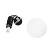 GloboStar® ESTETICO 61495 Μοντέρνο Κρεμαστό Φωτιστικό Μπάλα Μονόφωτο 1 x E27 IP20 Λευκό Γυαλί με Μαύρο Μέταλλο - Μ20 x Π20 x Υ38cm