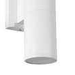 GloboStar® WALLY 77871 Φωτιστικό Τοίχου - Απλίκα Αρχιτεκτονικού Φωτισμού Εσωτερικού/Εξωτερικού Χώρου Up & Down Δίφωτο 2 x GU10 AC220-240V Αδιάβροχο IP65 - Σώμα Αλουμινίου & Tempered Glass - Μ6.4 x Π11 x Υ25cm - Λευκό - 5 Years Warranty
