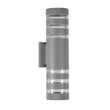 GloboStar® ORION 77885 Φωτιστικό Τοίχου - Απλίκα Αρχιτεκτονικού Φωτισμού Εσωτερικού/Εξωτερικού Χώρου Up & Down Δίφωτο 2 x GU10 AC220-240V Αδιάβροχο IP65 - Σώμα Αλουμινίου & Tempered Glass - Μ9 x Π15x Υ35.5cm - Ασημί - 5 Years Warranty