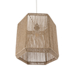 GloboStar® CAYMAN 00519 Boho Κρεμαστό Φωτιστικό Πλέγμα Μονόφωτο 1 x E27 IP20 Μπεζ Σχοινί - Μ40 x Π40 x Υ40cm