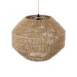 GloboStar® CAYMAN 00522 Boho Κρεμαστό Φωτιστικό Πλέγμα Μονόφωτο 1 x E27 IP20 Μπεζ Σχοινί - Μ40 x Π40 x Υ30cm