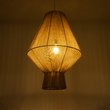 GloboStar® CAYMAN 01854 Boho Κρεμαστό Φωτιστικό Πλέγμα Μονόφωτο 1 x E27 IP20 Μπεζ Σχοινί - Μ60 x Π60 x Υ86cm