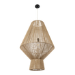 GloboStar® CAYMAN 01854 Boho Κρεμαστό Φωτιστικό Πλέγμα Μονόφωτο 1 x E27 IP20 Μπεζ Σχοινί - Μ60 x Π60 x Υ86cm