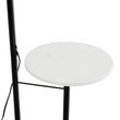 GloboStar® CORDELIA 02026 Μοντέρνο Επιδαπέδιο Φωτιστικό Μονόφωτο 1 x E27 IP20  - Μαύρο Αλουμίνιο, Λευκό Γυαλί με Λευκό Μάρμαρο - Μ30 x Π38 x Υ180cm