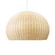 GloboStar® RAITO 01826 Boho Κρεμαστό Φωτιστικό Καμπάνα Μονόφωτο 1 x E27 IP20 Μπεζ Ξύλο - Μ100 x Π100 x Υ63cm