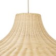GloboStar® AFURU 01829 Boho Κρεμαστό Φωτιστικό Καμπάνα Μονόφωτο 1 x E27 IP20 Μπεζ Ξύλο - Μ100 x Π100 x Υ60cm
