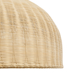 GloboStar® AFURU 01829 Boho Κρεμαστό Φωτιστικό Καμπάνα Μονόφωτο 1 x E27 IP20 Μπεζ Ξύλο - Μ100 x Π100 x Υ60cm
