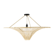 GloboStar® PALERMO 02153 Boho Φωτιστικό Οροφής Πλέγμα Μονόφωτο 1 x E27 IP20 Μπεζ Ξύλο - Μ100 x Π100 x Υ55cm
