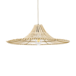 GloboStar® PALERMO 02208 Boho Κρεμαστό Φωτιστικό Πλέγμα Μονόφωτο 1 x E27 IP20 Μπεζ Ξύλο - Μ60 x Π60 x Υ20cm