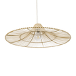 GloboStar® PALERMO 02209 Boho Κρεμαστό Φωτιστικό Πλέγμα Μονόφωτο 1 x E27 IP20 Μπεζ Ξύλο - Μ100 x Π100 x Υ30cm