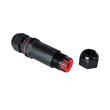 GloboStar® FAST-CONNECT 69916 Διπλός Ι Αδιάβροχος IP68 Σύνδεσμος Ταχείας Σύνδεσης & Διακλάδωσης Καλωδίων - 1 x Είσοδος & 1 x Έξοδος - Εσωτερική Τριπλή Κλέμα με Συμβατή Διατομή Καλωδίων 3 x 0.5mm² έως 3 x 4mm² - 450V 24A Max - Φ3 x Υ10.5cm - Μαύρο - 5 Years Warranty