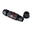 GloboStar® FAST-CONNECT 69920 Διπλός Ι Αδιάβροχος IP68 Σύνδεσμος Ταχείας Σύνδεσης & Διακλάδωσης Καλωδίων - 1 x Είσοδος & 1 x Έξοδος - Εσωτερική Τριπλή Κλέμα με Συμβατή Διατομή Καλωδίων 3 x 0.5mm² έως 3 x 1.5mm² - 450V 16A Max - Φ2.5 x Υ9cm - Μαύρο - 5 Years Warranty