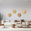 GloboStar® COLOMBO 02284 Boho Επιτοίχιο Φωτιστικό Απλίκα Μονόφωτο 1 x E27 IP20 Μπεζ Ράφια - Μ40 x Π40 x Υ9cm