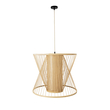 GloboStar® HIBISCUS 01925 Boho Κρεμαστό Φωτιστικό Πλέγμα Μονόφωτο 1 x E27 IP20 Μπεζ Ξύλο - Μ60 x Π60 x Υ50cm