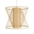 GloboStar® HIBISCUS 01925 Boho Κρεμαστό Φωτιστικό Πλέγμα Μονόφωτο 1 x E27 IP20 Μπεζ Ξύλο - Μ60 x Π60 x Υ50cm