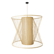 GloboStar® HIBISCUS 01926 Boho Κρεμαστό Φωτιστικό Πλέγμα Μονόφωτο 1 x E27 IP20 Μπεζ Ξύλο - Μ100 x Π100 x Υ90cm