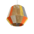 GloboStar® SALERNO 02289 Boho Κρεμαστό Φωτιστικό Πλέγμα Μονόφωτο 1 x E27 IP20 Πολύχρωμο Σχοινί - Μ50 x Π50 x Υ50cm